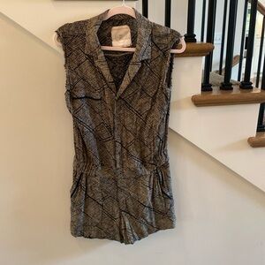 Anthropologie romper, button down with drop waist. Size small.
